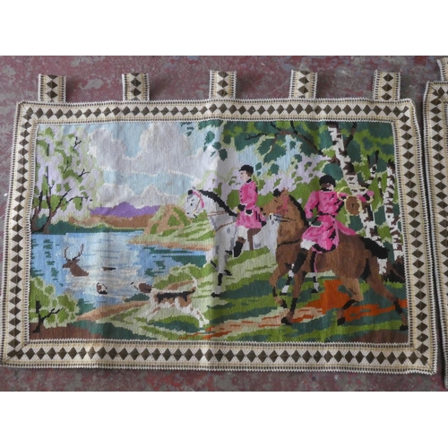 343 - Two vintage tapestry wall hangings, measuring 30