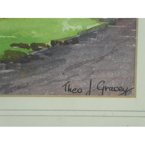 348 - A framed watercolour signed Theo Gracey.