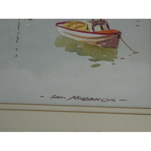 354 - A stunning gilt framed watercolour signed Sam McLarnon, measuring 22