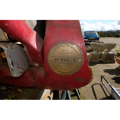 413 - An antique Berkel and Parnall's butchers bacon slicing machine, in need of restoration.