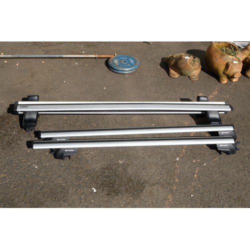 435 - Two sets of Thule car roof racks and attachments.