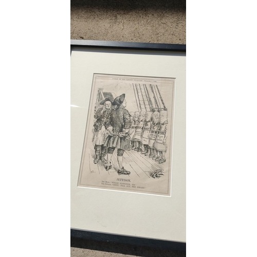 386 - A pair of Punch prints 'The Broken Hearted Highwayman' and 'Jettison'. Measuring approx 43x35cm.