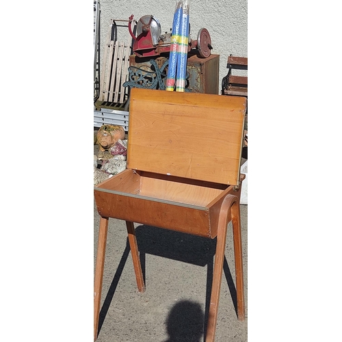 395 - An antique pine child's desk.