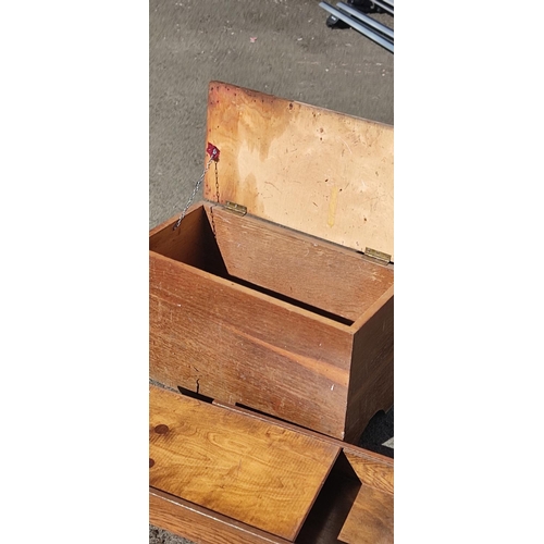 401 - A vintage carpenters box along with vintage wooden box.