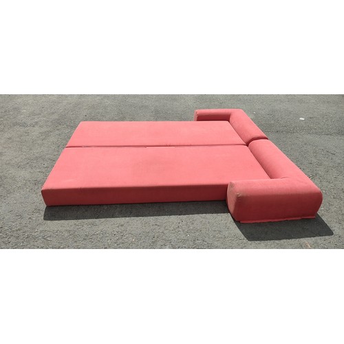 71 - An upholstered sofa bed. Length 190 × width 140cm