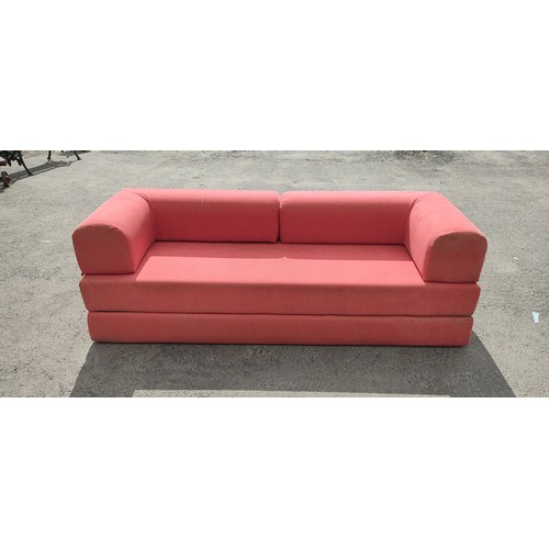 71 - An upholstered sofa bed. Length 190 × width 140cm