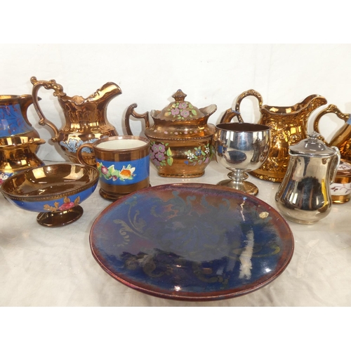 44 - A large collection of antique lustre ware and more.