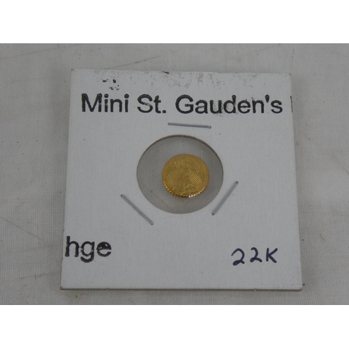 65 - An American Mini St Gaudens 22k gold coin, 0.5gms.