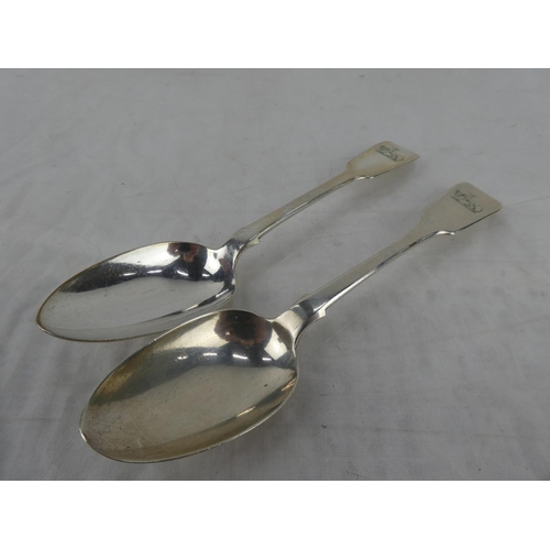 73 - Two Dublin Silver spoons by maker Philip Weeks, 1814, 86g.