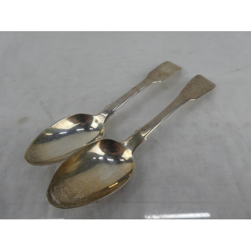 74 - Two Dublin Silver teaspoons by maker Joshua Bucton, 1803 - 1825, 44g.