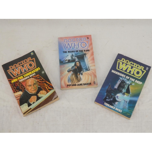 100 - Three Doctor Who books 'And the Sunmakers', 'The Mark of the Rani' and 'Warriors of the Deep' and 'A... 