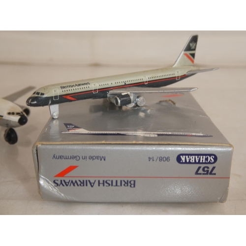 103 - Six diecast aeroplanes to include Lintoy, Matchbox and more including a boxed British Airways 757 Sc... 