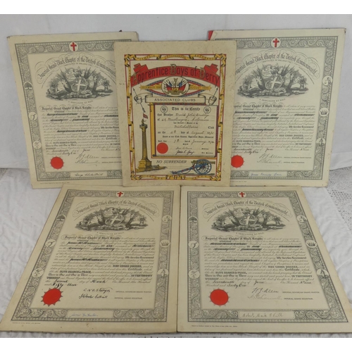 109 - An Apprentice Boys of Derry certificate dated August 1973 and more.