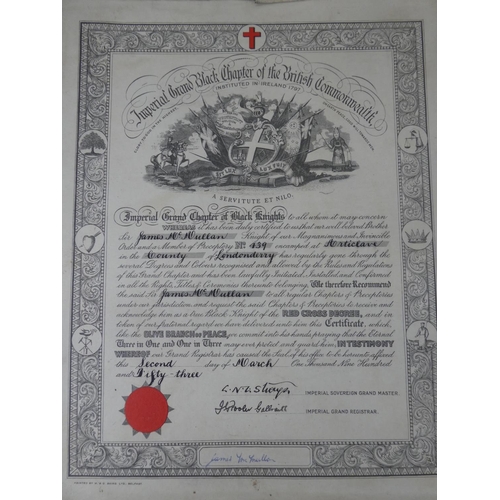 109 - An Apprentice Boys of Derry certificate dated August 1973 and more.