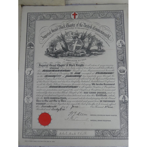 109 - An Apprentice Boys of Derry certificate dated August 1973 and more.