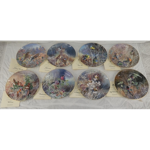 110 - A lot of eight boxed Coalport collectors plates on birds with certificates.