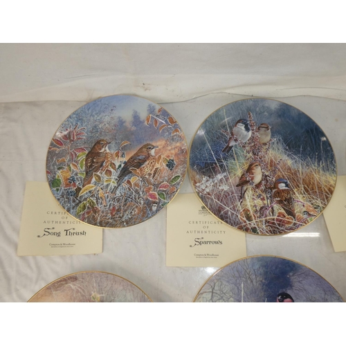 110 - A lot of eight boxed Coalport collectors plates on birds with certificates.