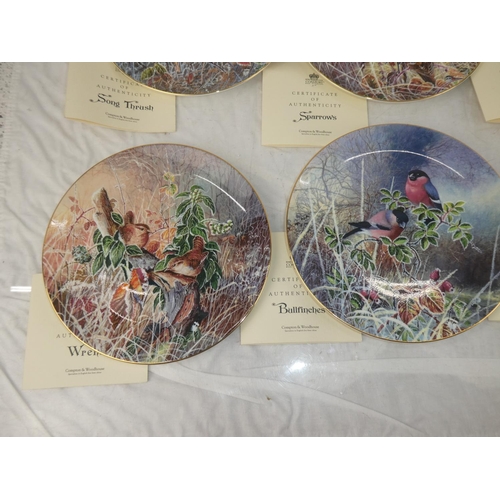 110 - A lot of eight boxed Coalport collectors plates on birds with certificates.