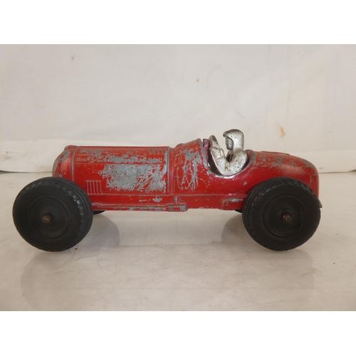 111 - A vintage/ 1950s Hubley 'Kiddie Toy' race car, number 5, with rubber tyres.