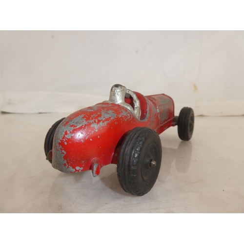 111 - A vintage/ 1950s Hubley 'Kiddie Toy' race car, number 5, with rubber tyres.