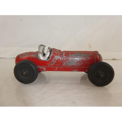 111 - A vintage/ 1950s Hubley 'Kiddie Toy' race car, number 5, with rubber tyres.