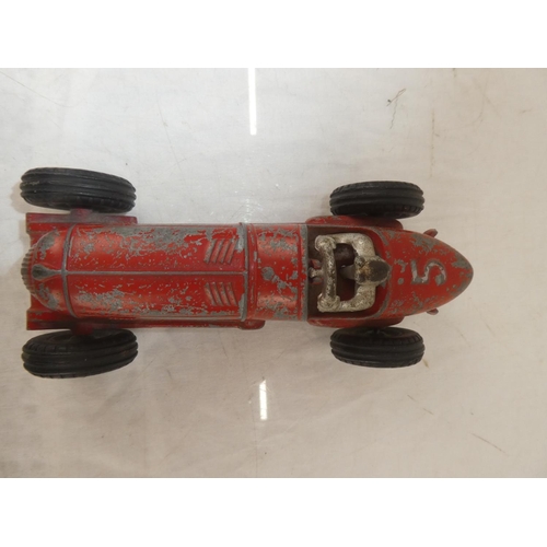 111 - A vintage/ 1950s Hubley 'Kiddie Toy' race car, number 5, with rubber tyres.