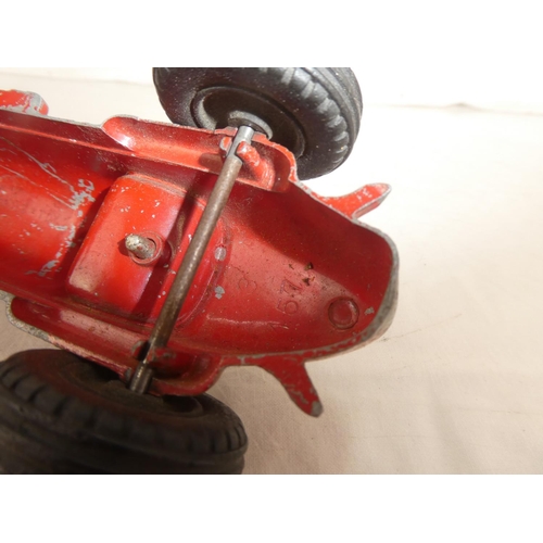 111 - A vintage/ 1950s Hubley 'Kiddie Toy' race car, number 5, with rubber tyres.