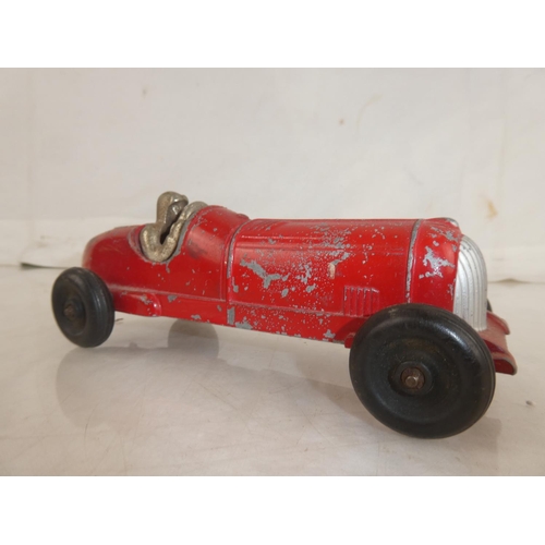 112 - A vintage/ 1950s Hubley 'Kiddie Toy' race car, number 5, with rubber tyres.