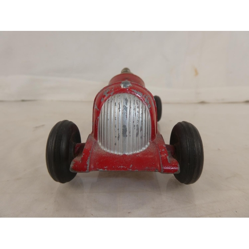 112 - A vintage/ 1950s Hubley 'Kiddie Toy' race car, number 5, with rubber tyres.