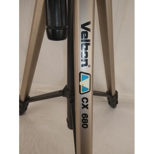 120 - A Velbon CV 680 camera tripod.