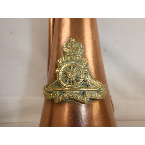 123 - A stunning Royal Artillery copper and brass bugle.