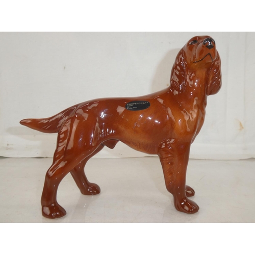 140 - A large Coppercraft Red Setter dog with original label, measuring 18cm h.