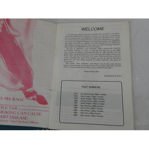 94 - A collection of vintage booklets to include Enkalon Trophy Short Circuit Races, Aghadowey Circuit da... 