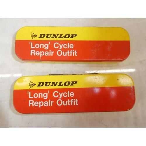 162 - Two vintage tin Dunlop 'Long' cycle repair outfits.