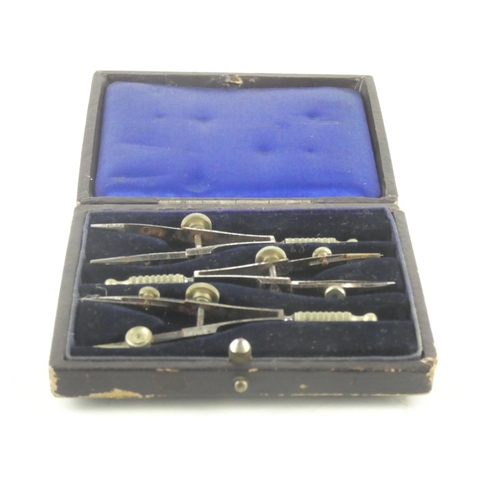 203 - A vintage leather cased draughtsman set.