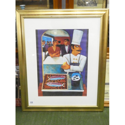 222 - A large gilt framed Graham Knuttel print, measuring 78cm x 95cm.