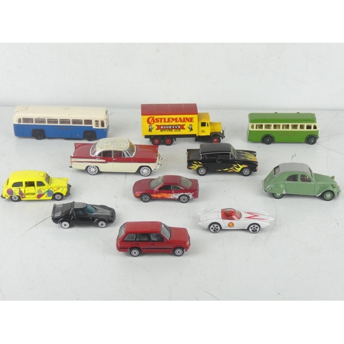 232 - A collection of toy vehicles to include EFE Travel Bus, Lledo Southdown bus and more.