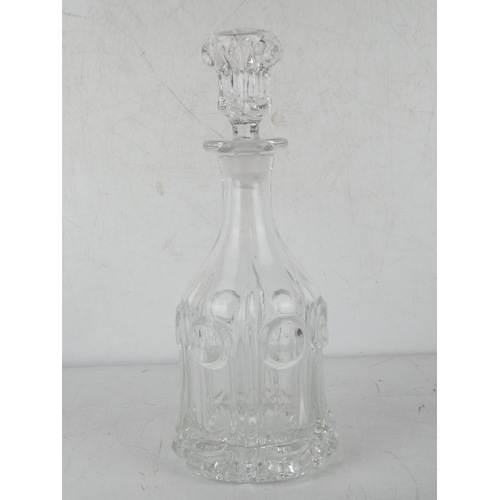 255 - A vintage lead crystal decanter and stopper.