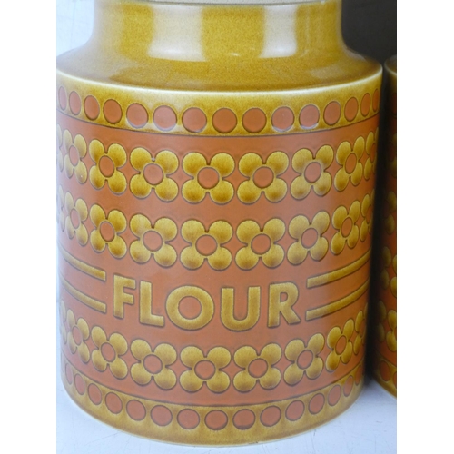 260 - A set of six vintage Hornsea 'Saffron' storage jars.