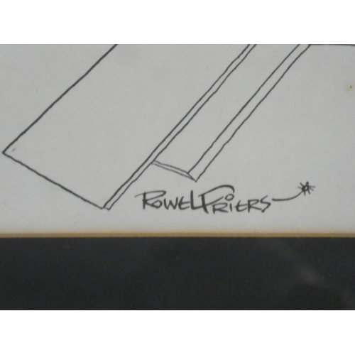 588 - A large framed sketch by Rowel Friers, measuring 27