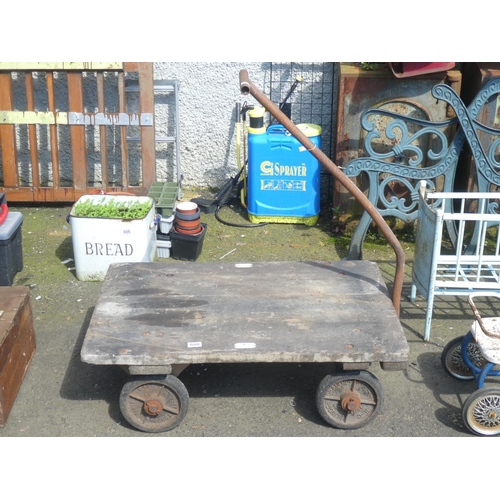 608 - A vintage Slingsby railway cart, measuring 36