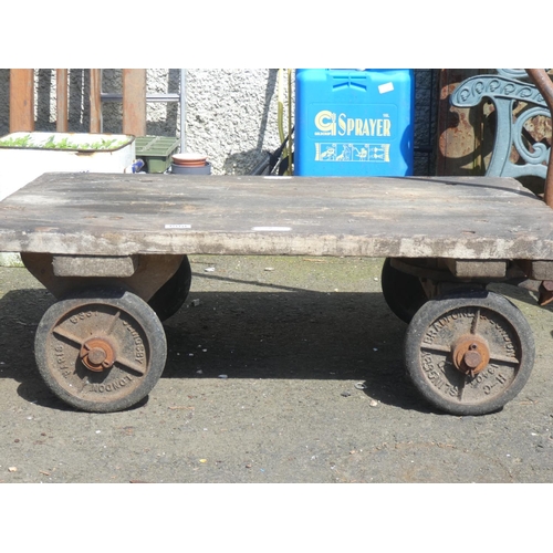 608 - A vintage Slingsby railway cart, measuring 36