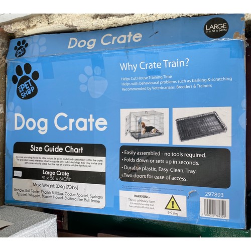 654 - A new boxed large dog crate measuring 91x 58 x 64cm.