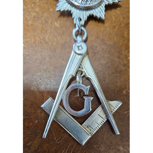 125 - A scarce Sterling Silver Masonic Past Masters Jewel, from the Traveling Military - St Patricks No 29... 