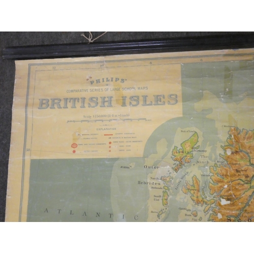 35 - A vintage Philip's Comparative Series of Large School Maps of the British Isles.