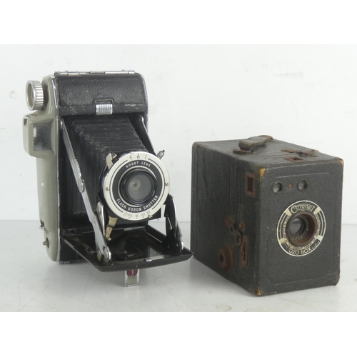 39 - A vintage Kodak Tourist camera and a Coronet 020 box camera.