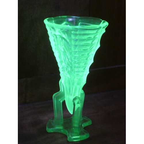 4 - A vintage uranium glass vase.