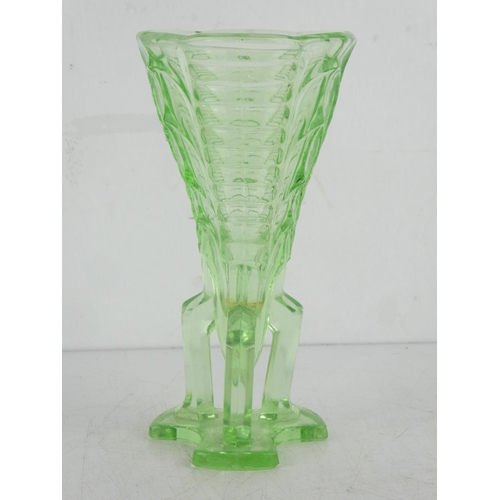 4 - A vintage uranium glass vase.