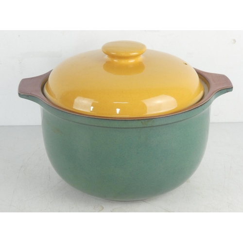 41 - A large Denby 'Spice' lidded casserole dish.