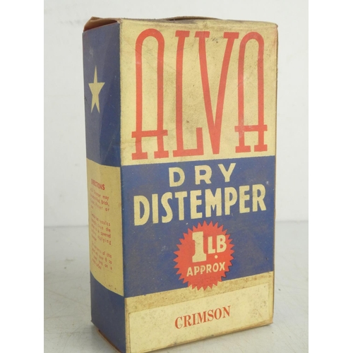 46 - Five vintage boxes of ALVA dry distemper plaster mix.